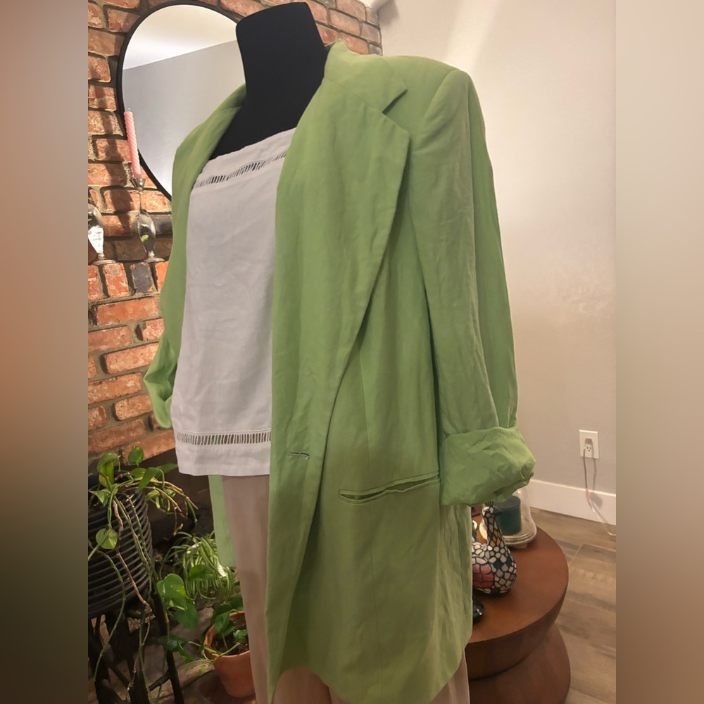 Amanda Smith chartreuse linen Blazer size 16 W